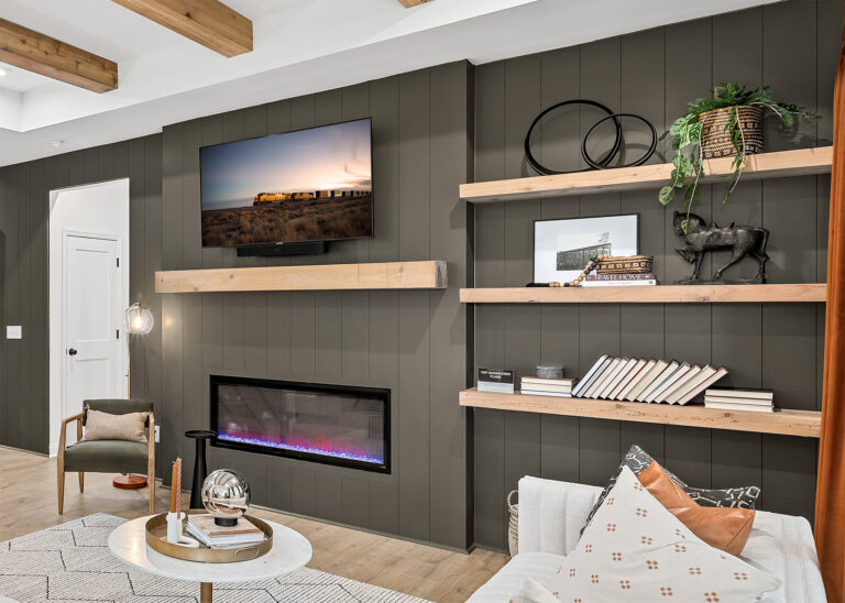 Modern Floating Shelves - Cedar with Tint White Stain