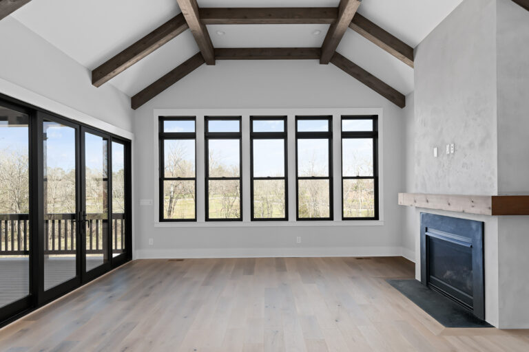 Sloped Ceiling Medium Brown Beams