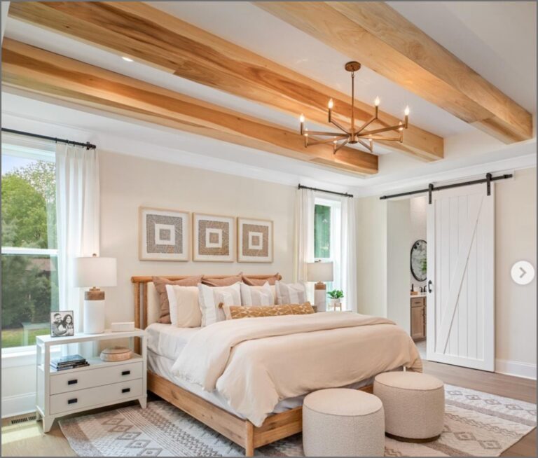 Maple Beams in Bedroom